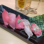 まぐろ五種盛り(神奈川回転寿司 二代目ぐるめ亭 港南台バーズ店)