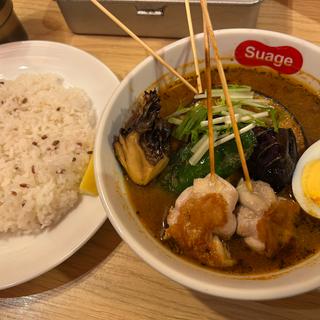 パリパリ知床どりと野菜カレー(北海道スープカレーSuage 渋谷店)
