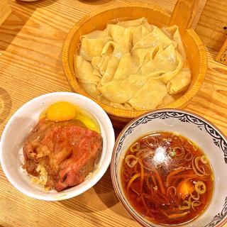 平打ちざるそば + A5ランク黒毛和牛ご飯(かね田)