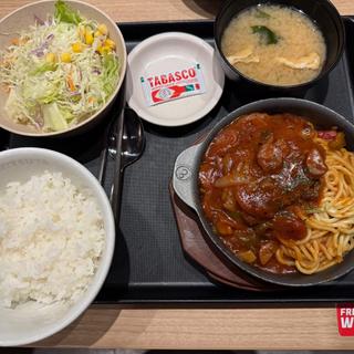 てっぱんナポリタンハンバーグ定食(松屋 祖師谷大蔵3丁目店)