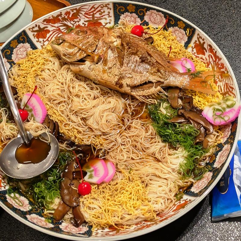 皿鉢料理（鯛素麺）(得月楼 （とくげつろう）)