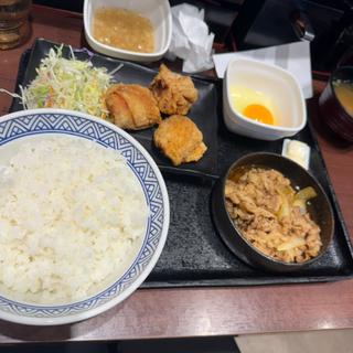 唐揚げ牛皿定食(吉野家 新木場駅前店)