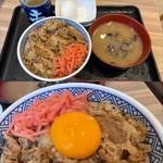 朝牛セット・牛丼並盛+玉子+しじみ汁(吉野家 青葉成合店)