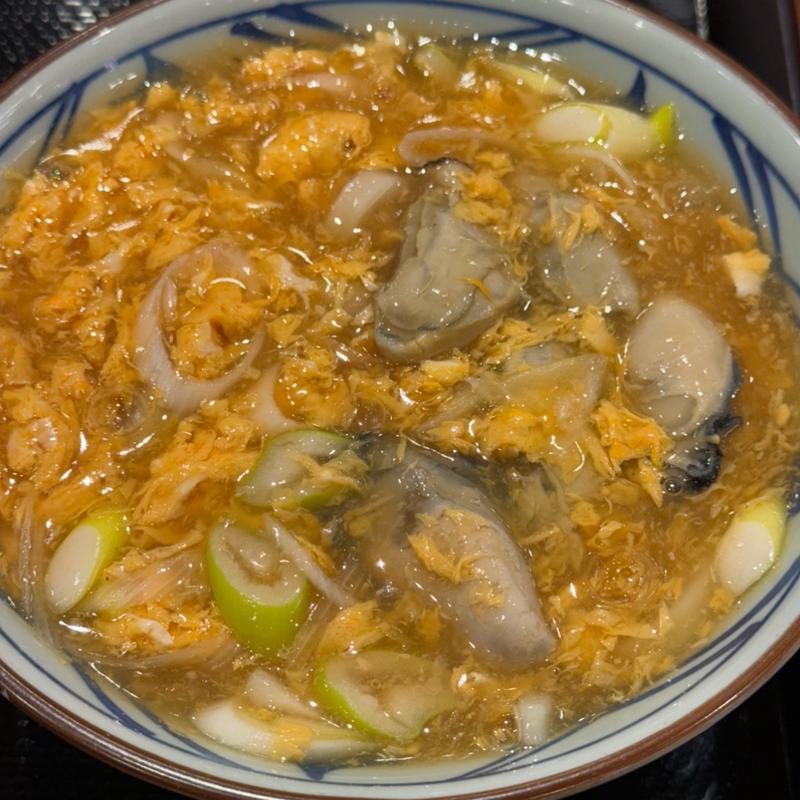 牡蠣たまあんかけうどん(丸亀製麺 盛岡店 （まるがめせいめん）)
