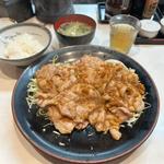 ロースしょうが焼き定食、肉増し