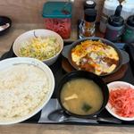 ナポリタン炙りチーズハンバーグ定食　大盛