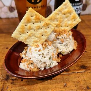 上州ねぎとキノコのアンチョビ風ポテサラ(イザカヤ 山角)