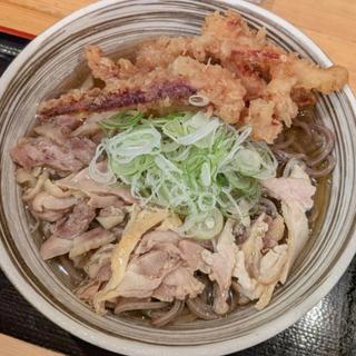 冷たい肉そば（並）、ゲソ天トッピング