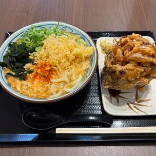 たまごあんかけうどんとコーンとチーズのかき揚げ(丸亀製麺イオンモール岡崎)