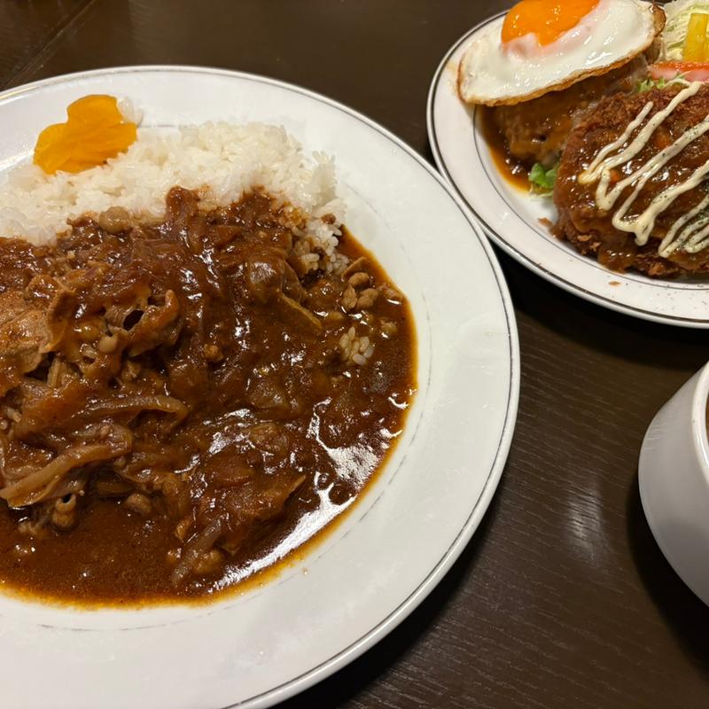 3品盛り､ハヤシライス､デミハンバーグ､デミメンチカツ(キッチンジロー＆ほろよいジロー 九段下店)