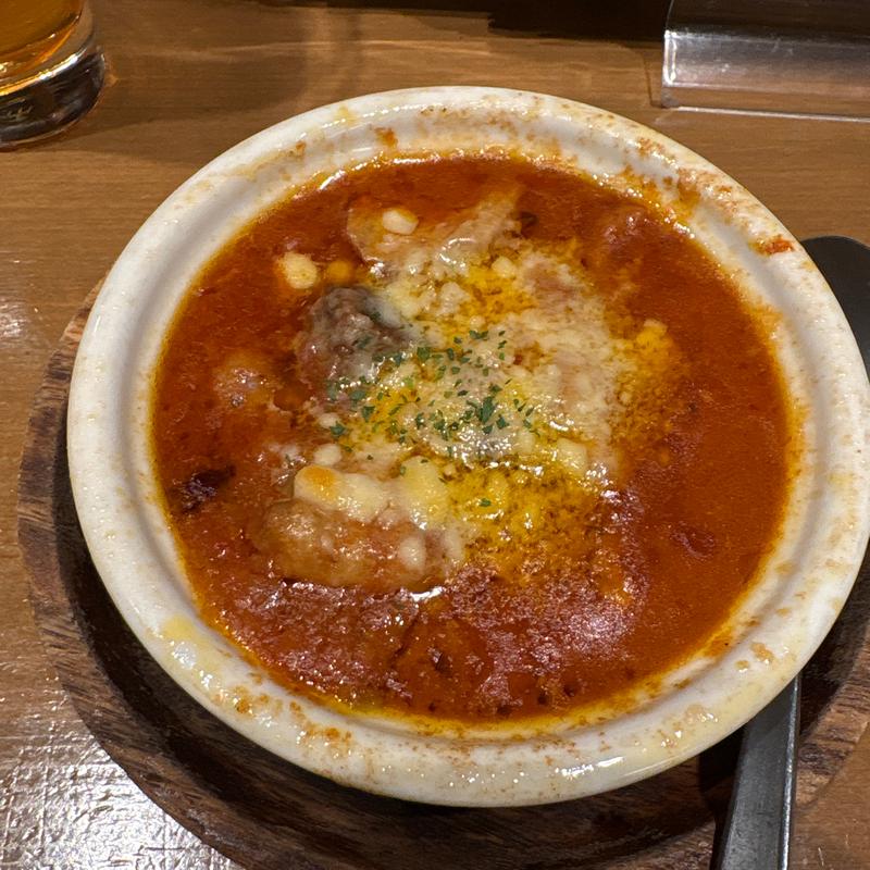 牛モツのトマト煮込み(クラフトビアマーケット ホワイティうめだ店)