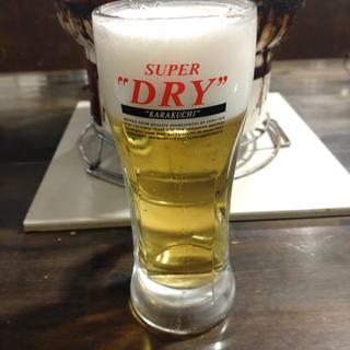 スーパードライ中生(七輪焼肉 安安 柏店)