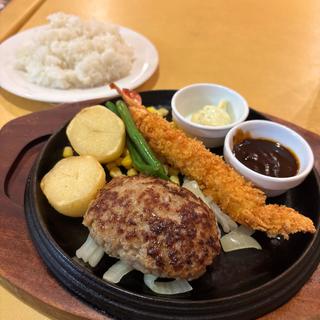 ハンバーグ120g&手仕込み海老フライ