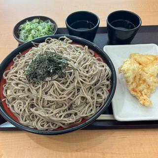 ざる蕎麦特盛ととり天(十割そば 二代目長助岡崎美合店)
