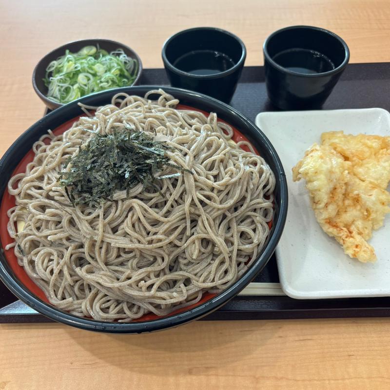 ざる蕎麦特盛ととり天(十割そば 二代目長助岡崎美合店)