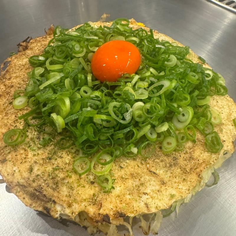 肉玉そば(塩)＋イカ天＋月見ネギ(広島風お好み焼き まるちゃん)