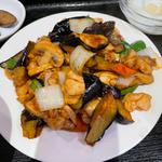 鶏肉とナスの味噌炒め定食