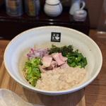 ブダイ焼き骨干し出汁の背脂醤油まぜそば(麺処 天川)