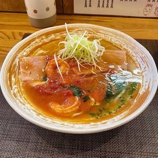 天使の海老とかぼちゃとトマトの塩味(らーめん 彩哲 ~isato~)