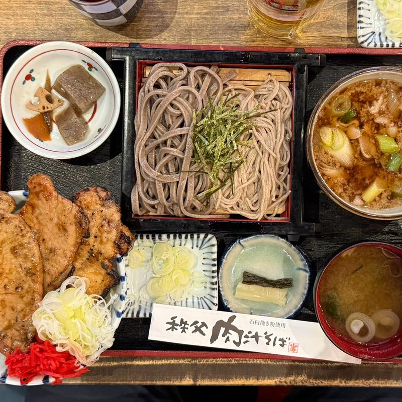 肉汁そば　豚丼セット(秩父肉汁そば 山寿)