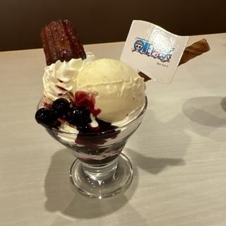 ブルックのヨホホホ♪ブルーベリーと紅茶ゼリーのパフェ(ジョイフル桶川店)