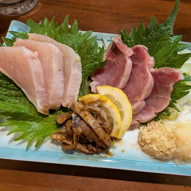 鳥刺し3種盛り(鶏調べ)