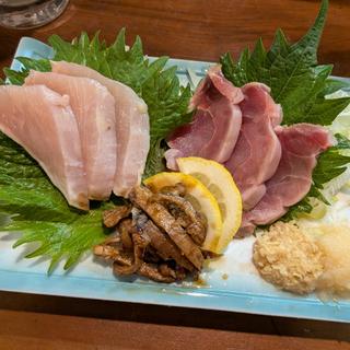 鳥刺し3種盛り(鶏調べ)