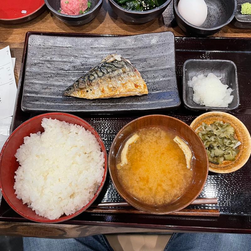 朝さば文化干し定食ご飯大盛(しんぱち食堂 川崎銀柳街店)