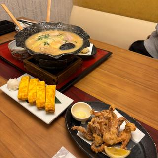 玉子焼き、イカゲソ揚げ