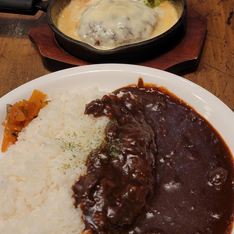 フォンデュバーグ＋カレー＋ご飯大盛り(ふらんす亭 蕨店)