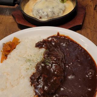 フォンデュバーグ＋カレー＋ご飯大盛り(ふらんす亭 蕨店)
