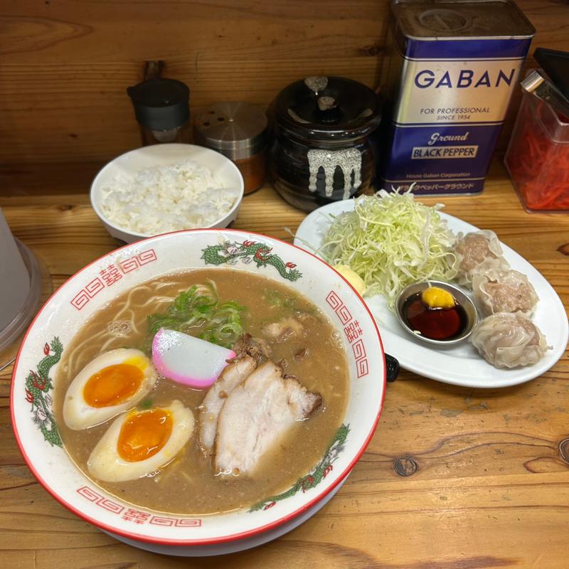 味玉ラーメン+シュウマイご飯セット(天鳳 新橋店)