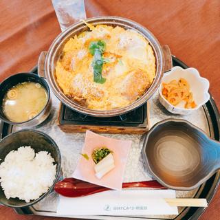 月例メニュー(豚ヒレカツの卵とじ膳)