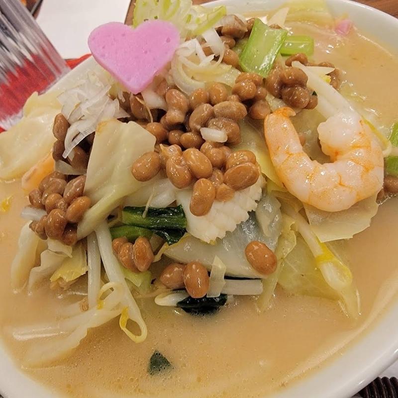 納豆ちゃんぽんウーロン茶セット(三芳八 新橋)