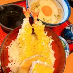 山かけそばと天丼のセット