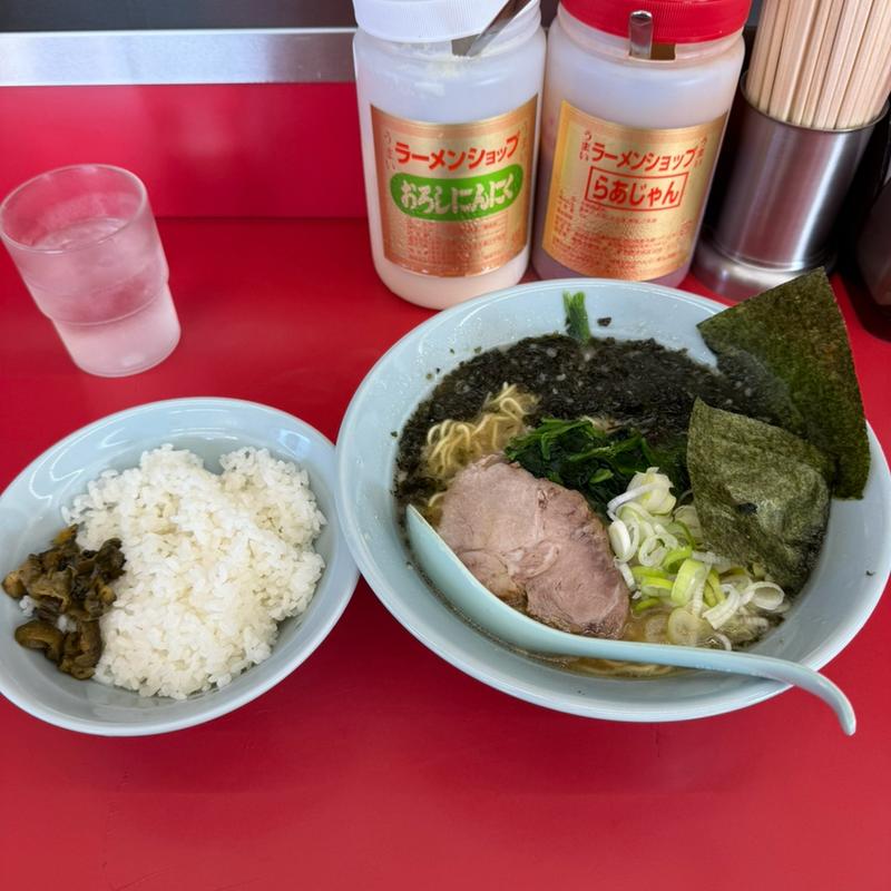 岩のりラーメン　半ライス(ラーメンショップ 椿 河内店)