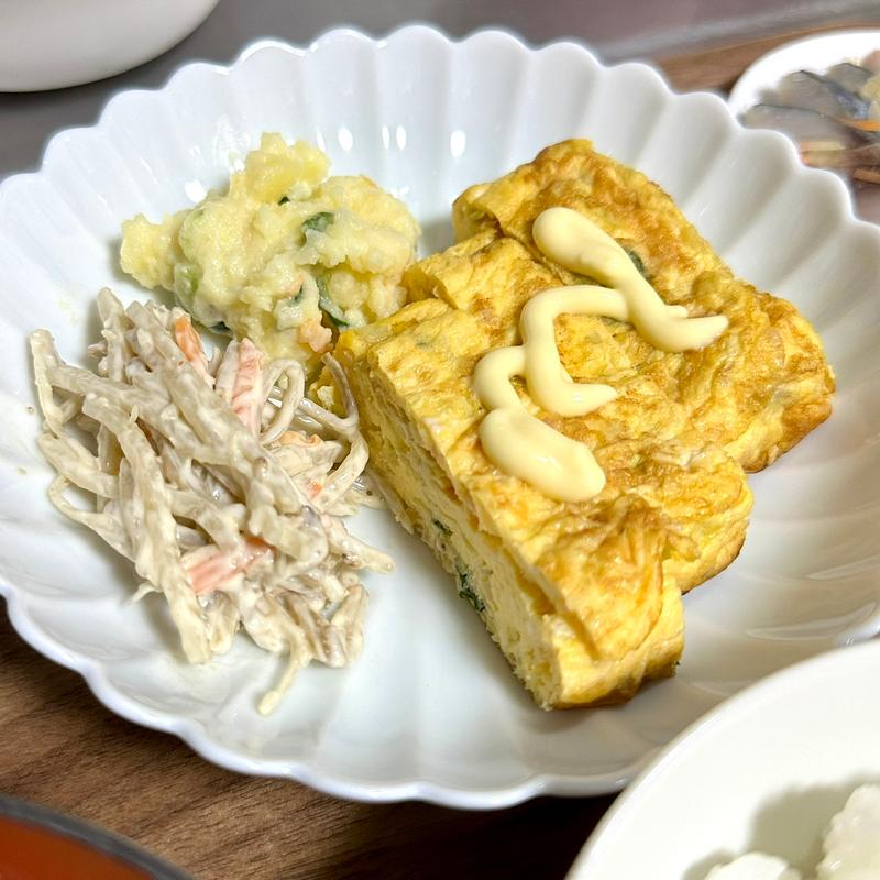 卵焼き、ごぼうサラダ、ポテトサラダ(ベルクス 東墨田店)