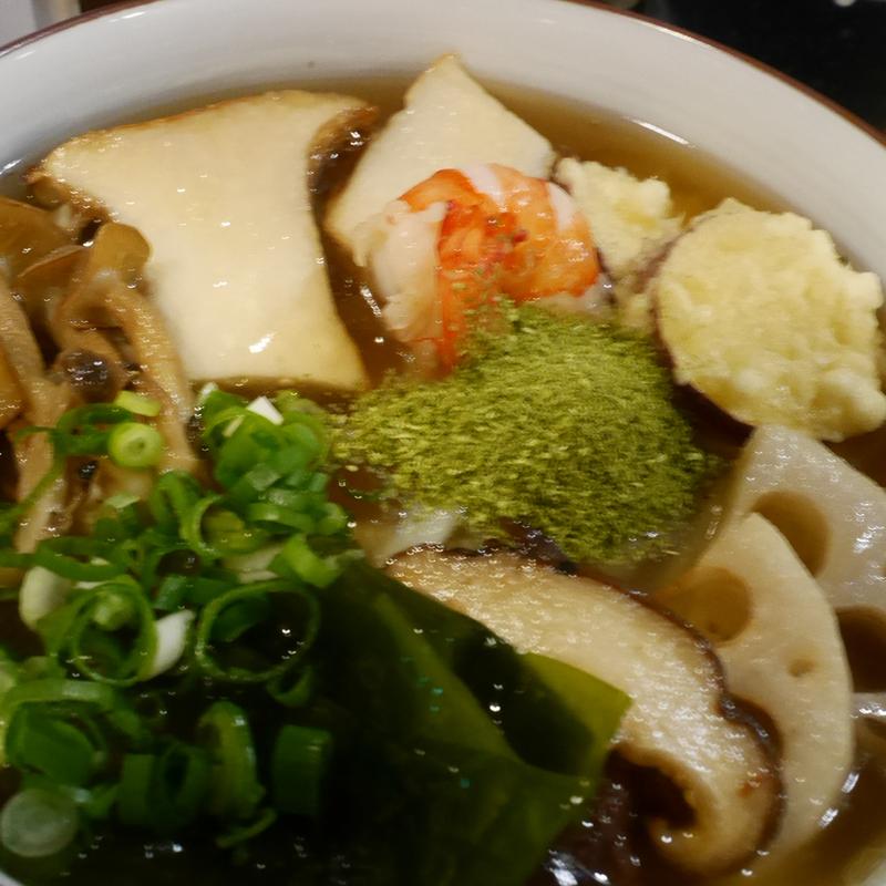 秋野菜の山椒あんかけうどん(饂飩とお酒 からほり きぬ川)