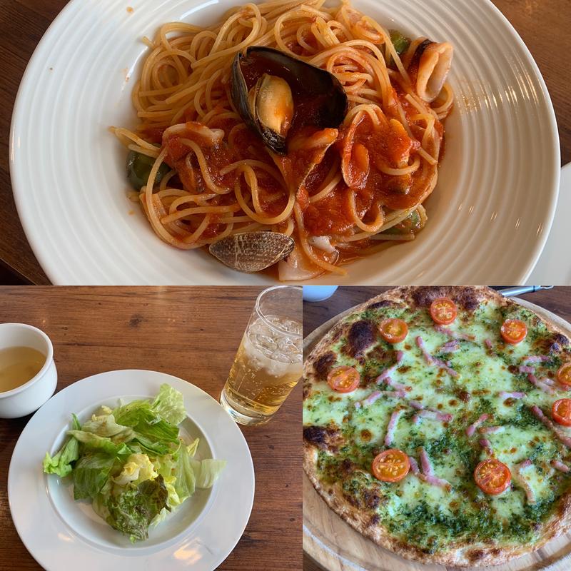 ランチセット海の幸トマト&ジェノベーゼピザ(オリーブの丘 保塚店)