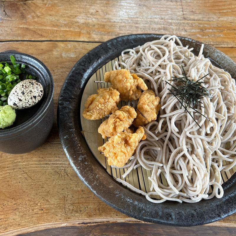 鶏天ざる蕎麦(明礬うどん)