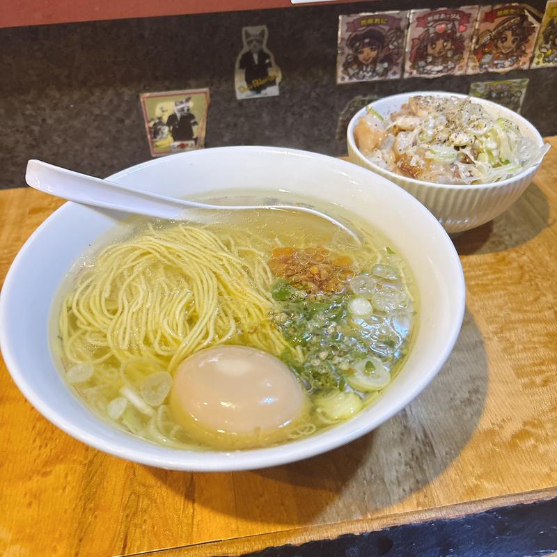 かけそば定食（味玉,青唐トッピング）(桑ばら)