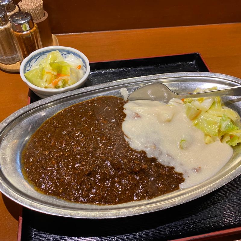 大辛口チキンカレー　ピクルス(肥後橋南蛮亭)