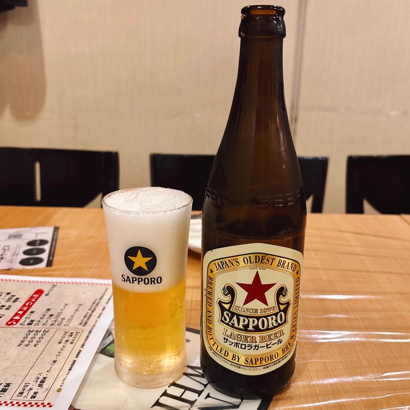 サッポロラガービール中瓶(牛タン専門店 小山牛たん せい)