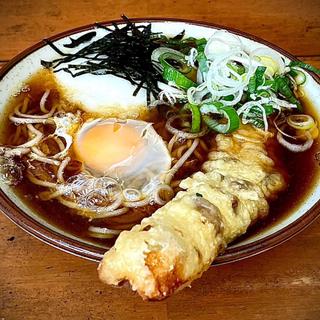 とろろそば 生玉子 ちくわ天(そば処 亀島)