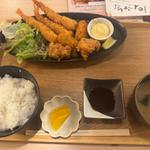 エビフライカキフライミニ刺身定食(大海鮮居酒屋 あばれ魚 新宿3丁目)