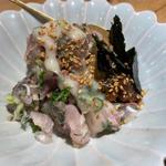 あじの生姜麹なめろう(新橋 日本酒 おだしと、おさけ。すずめ)