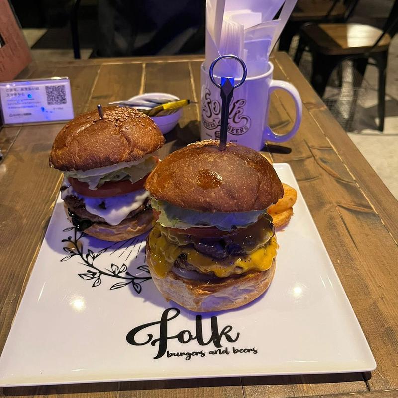 ダブルチーズバーガー ゴーダミソミート(folk burgers&beers)