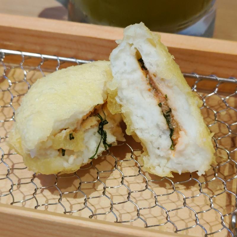 はんべん明太マヨ天(町鮨とろたく 上大岡店)