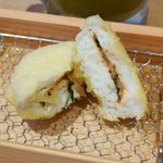 はんべん明太マヨ天(町鮨とろたく 上大岡店)