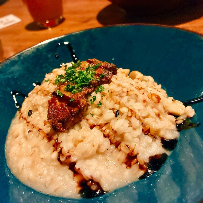 キノコのリゾット　フォアグラのソテー添え(PISOLA 茨木真砂店)